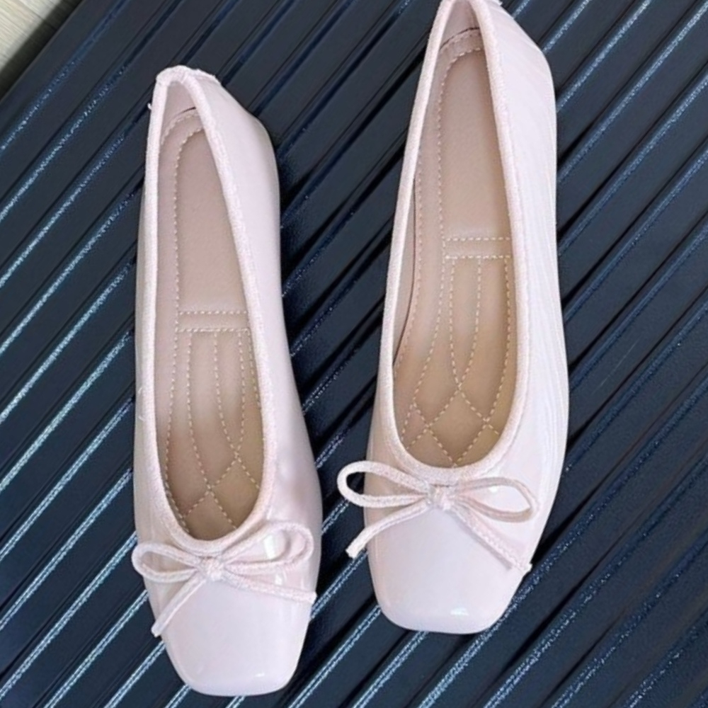 Women Nude Pink Patent Leather – обзор и цена Embroidery Flat Shoes