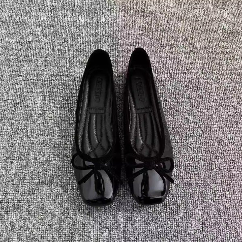 Women Nude Pink Patent Leather – обзор и цена Embroidery Flat Shoes