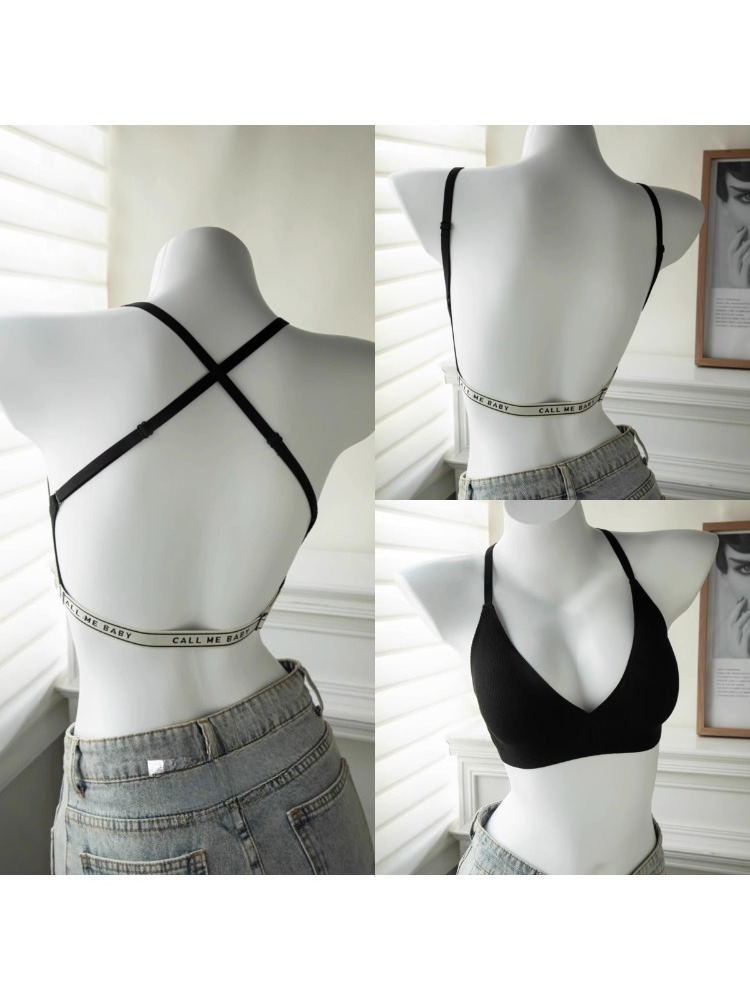 YUQI Deep U-Shaped Backless Br – обзор и цена Embroidery Letter N