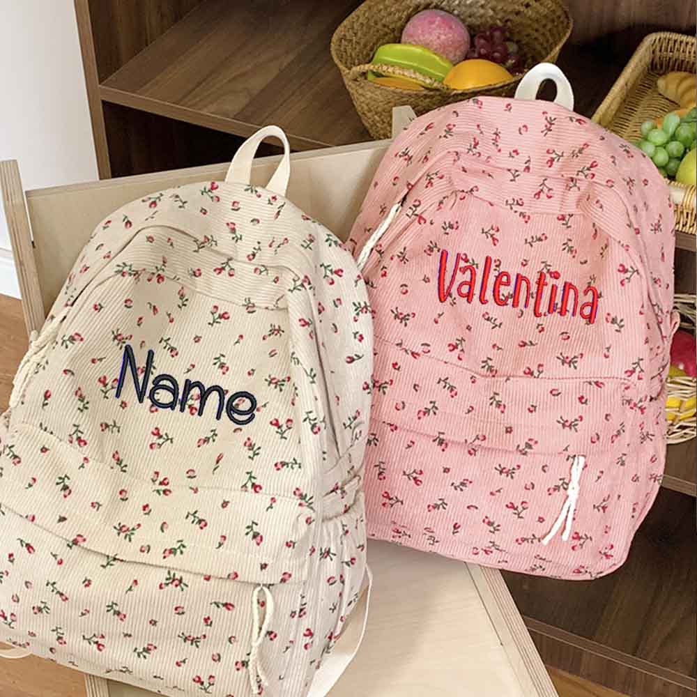 Ins Corduroy Printed Backpack, – обзор и цена Embroidery Name Designs