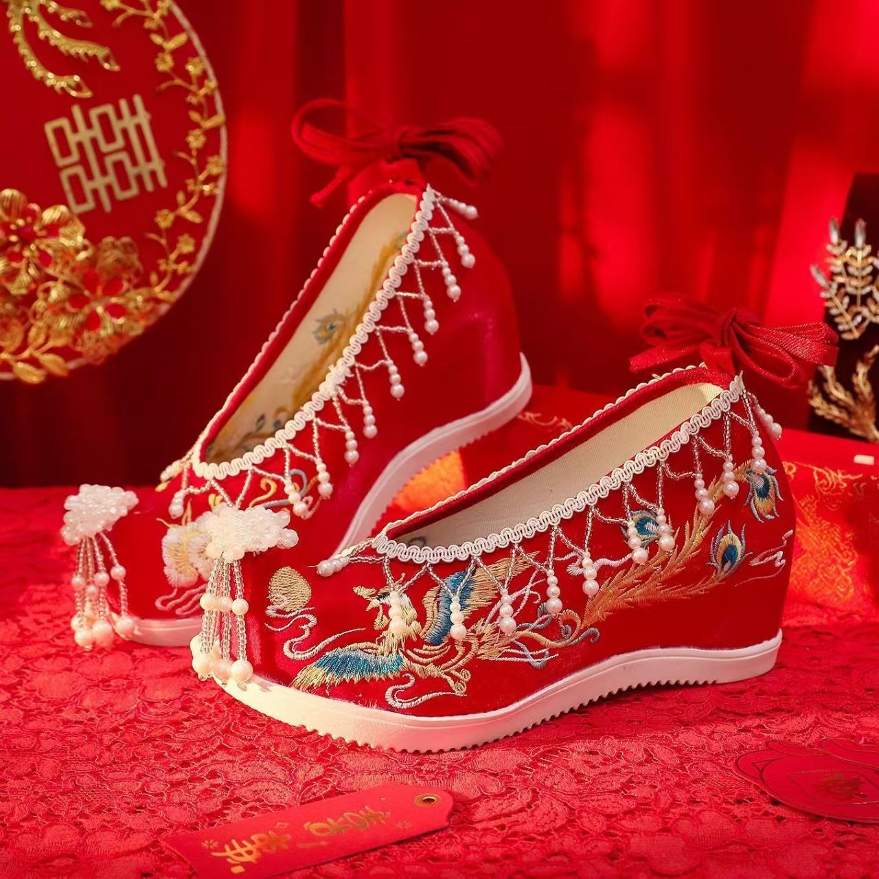 Women New Red Embroidered Wedd – обзор и цена Embroidery Shoes