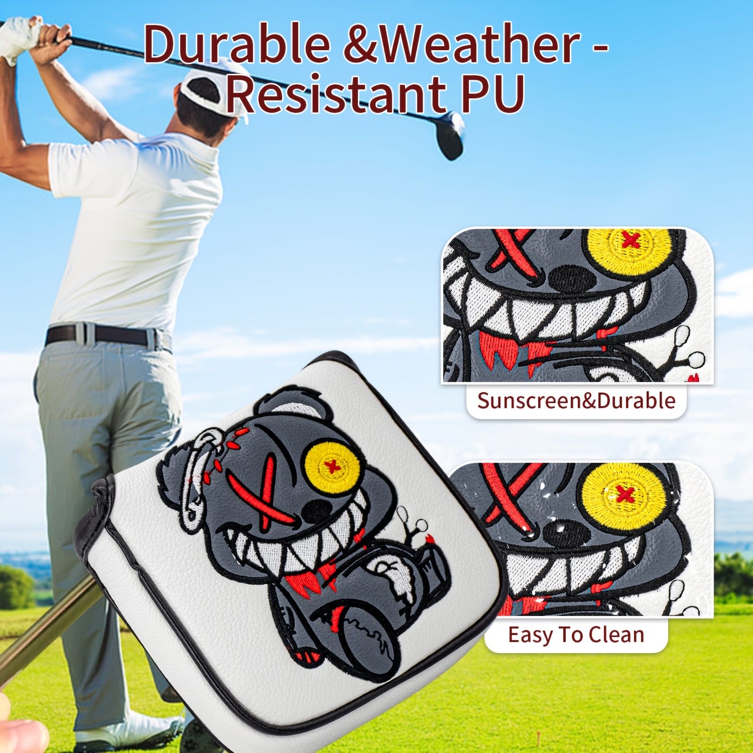 1pc Monocled Bear Design Golf  – обзор и цена Embroidery Design Free