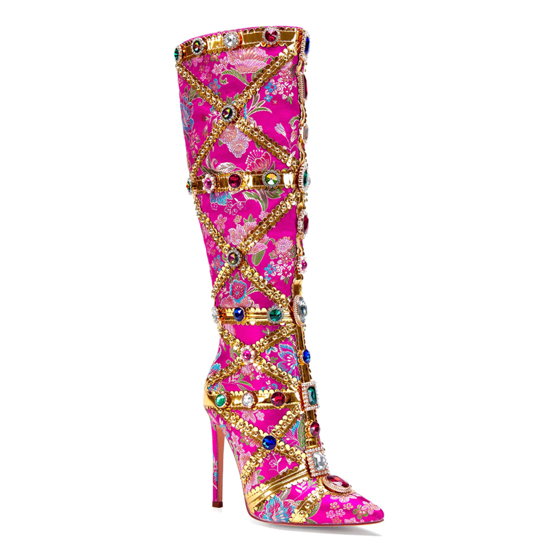 Multicolor Gemstone Gold Trim  – обзор и цена Embroidery Shoes