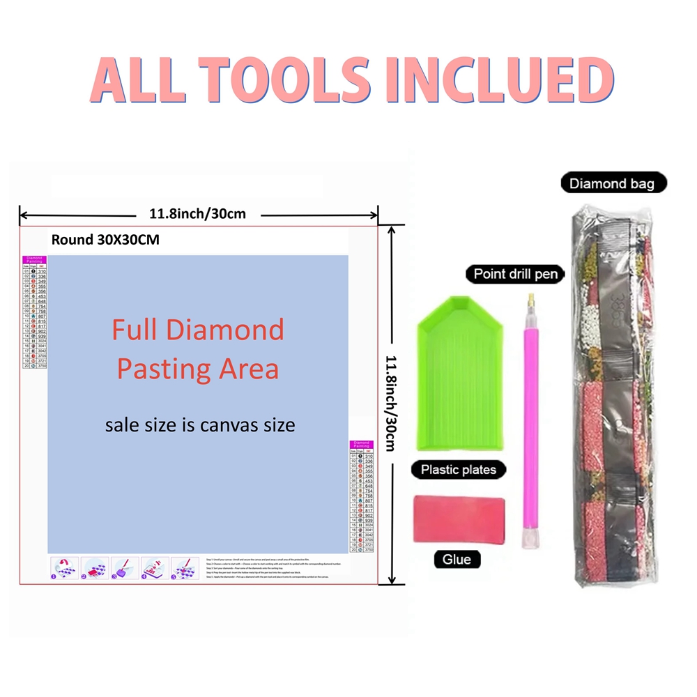 1pc frameless  5D DIY Diamond  – обзор и цена Embroidery Kit Set