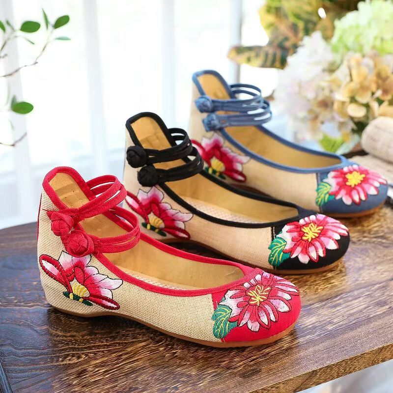 Woman Wedges Embroidered Cloth – обзор и цена Embroidery Shoes