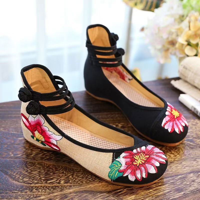 Woman Wedges Embroidered Cloth – обзор и цена Embroidery Shoes