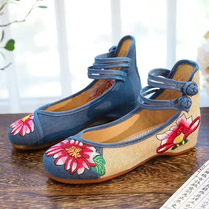 Woman Wedges Embroidered Cloth – обзор и цена Embroidery Shoes