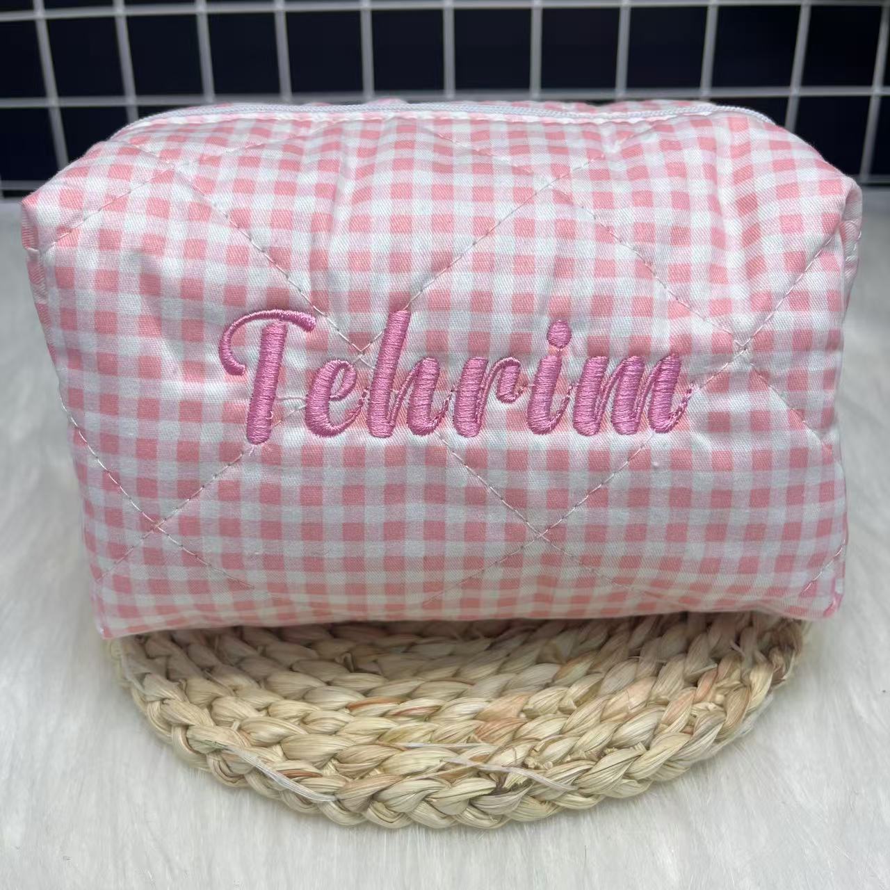Large Capacity Striped Cosmeti – обзор и цена Embroidery Name