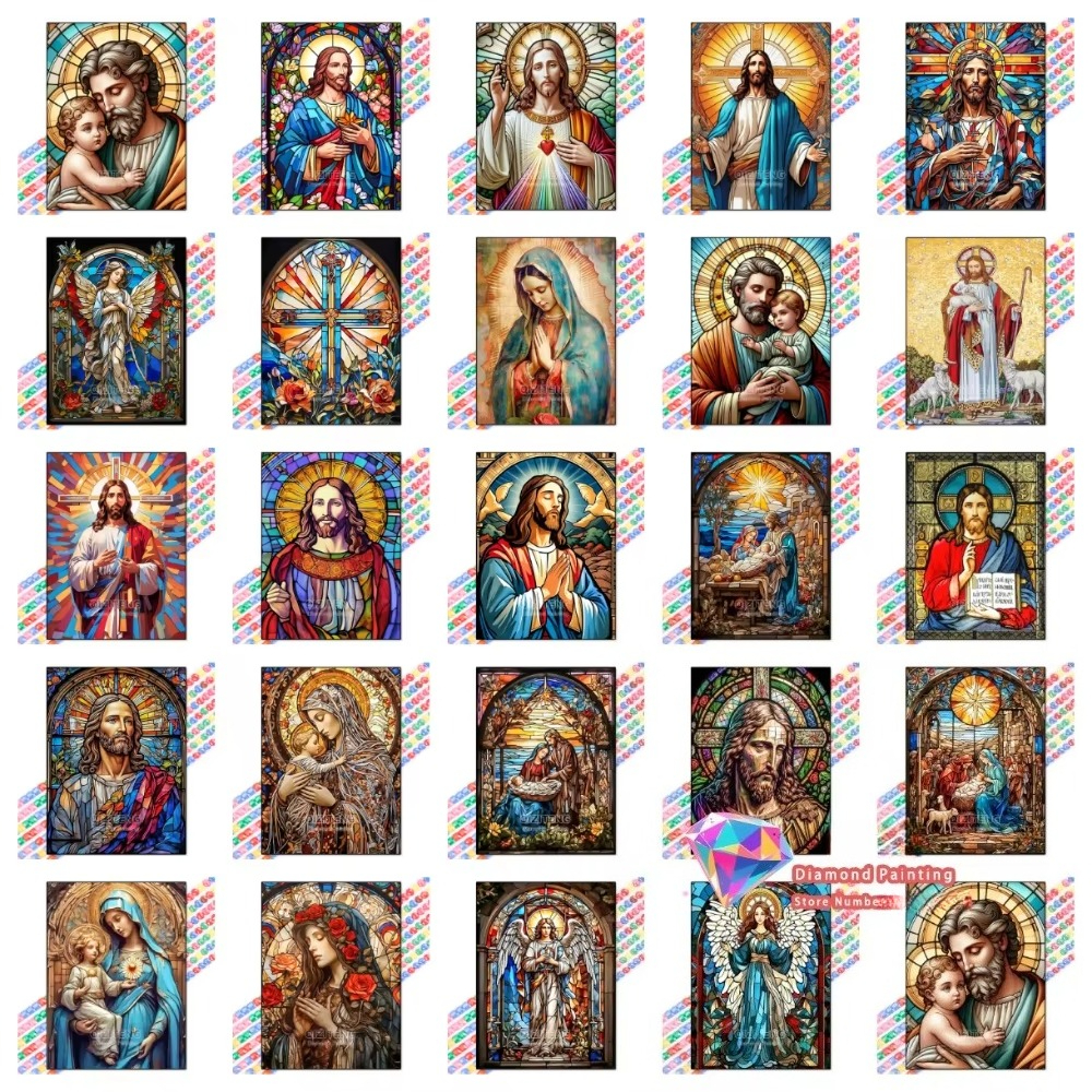 1PC frameless Easter Jesus Squ – обзор и цена Embroidery Kit Set